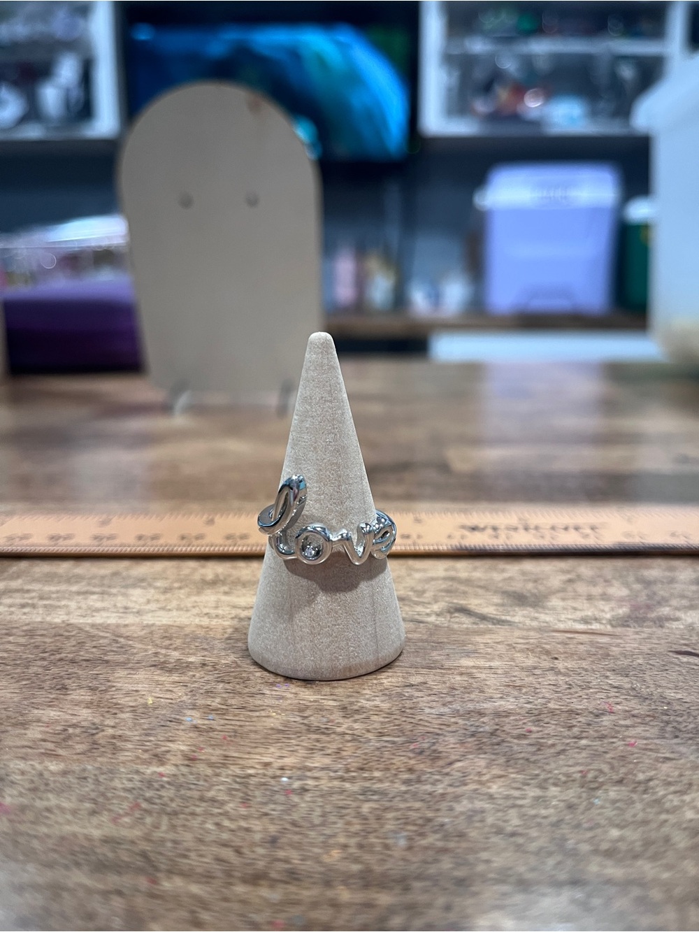 NWT Park Lane "AMOUR" RING - Silver w/ Swarovski Crystal - Love - Sz 7